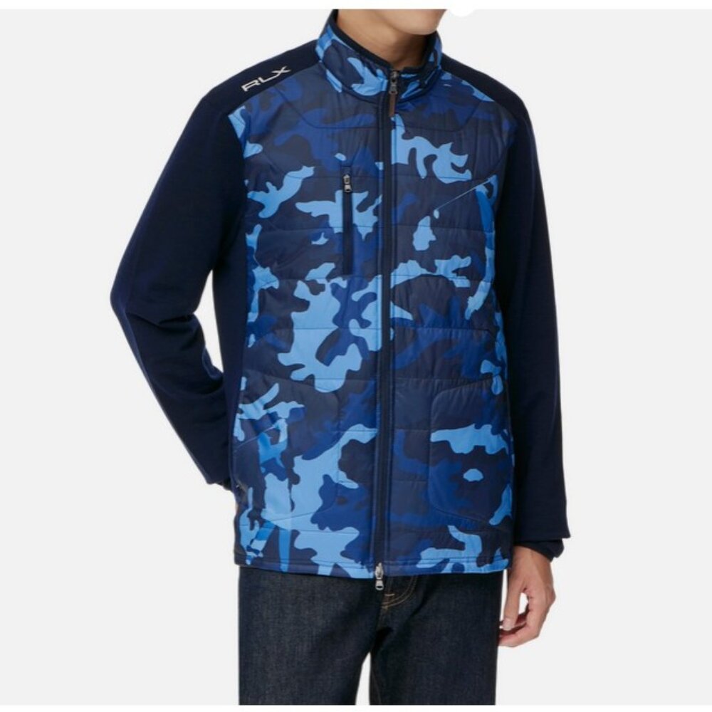 New RLX Ralph Lauren Golf Camo Ripstop Wool Panel Full Zip Jacket Men’s Large